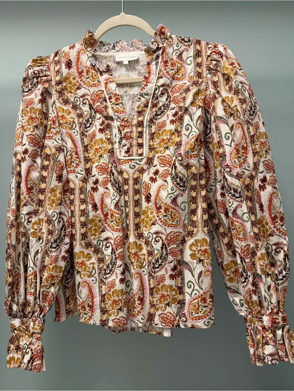 Floral/ Paisley Puffy Sleeve Blouse